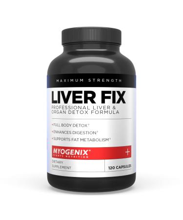 Myogenix Liver Fix Professional Liver & Organ Detox Formula Enhances Digestion Supports Fat Metabolism Easy-to-Swallow Dietary Supplement (120 Capsules)