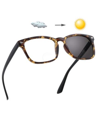 LIFEART BIFOCAL Reading Glasses Photochromic Dark Gray Sunglasses for Women/Men 0.00/+1.25 0.00/+1.25 Magnification Desb_UPTown_c3_Brown Tortoise