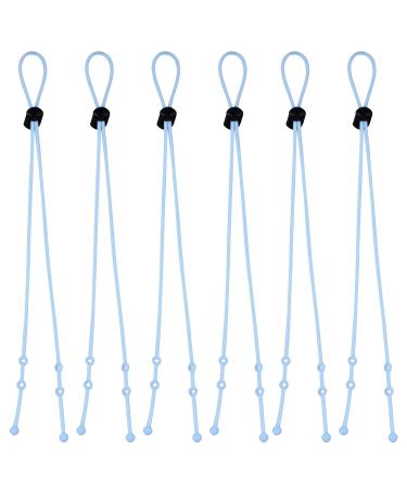 Zeaybsr masks adjustable lanyard 6 pieces of mouth protection lanyard for face shield and protective glasses ear hooks extension straps for relieving long -term carry ears' pressure (blue)