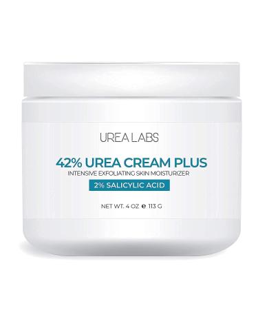 UREA LABS | 42% Urea Cream PLUS w/ 2% Salicylic Acid  4 Oz Highest Potency Intensive Exfoliating Foot Cream Corn & Callus Remover Skin Moisturizer to Soften Calluses  Damaged Skin & Nails (1)