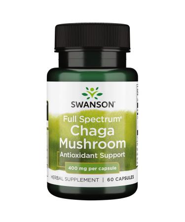 Swanson Full Spectrum Chaga Mushroom Antioxidant Immune Support 400 Milligrams 60 Capsules 1