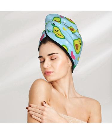 Hair Towel Wrap - Quick Drying Cartoon Avocado Hair Turban with Button | Ultimate Hair Care Solution - Buy Online on GoSupps.com
