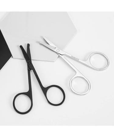 Professional Little Hair Shears for Ears & Noses - 2 Piece Set with Curved Safety Blades & Rounded Tip for Precise Trimming (Silver) - Buy Online on GoSupps.com