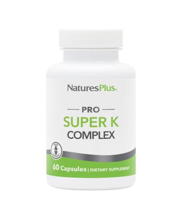 NaturesPlus PRO Super K Complex - 60 Capsules - Promotes Healthy Calcium Metabolism - Includes Vitamins K1 & K2 - Non-GMO Vegan & Gluten Free - 60 Servings