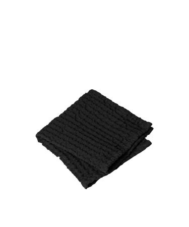 Blomus Caro Waffle Bathroom Washcloth Set of 2 Black 12x12
