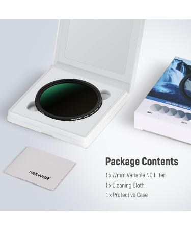 NEEWER 77mm HD Variable ND Filter ND2-ND32 - 1-5 Stop, Nano Coated, Ultra Slim, Water Repellent - Buy Online on GoSupps.com