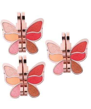 FOMIYES 3 Pcs Eyeshadow Palette Creamy Eyeshadow Glitter Eye Shadow Cheek Blusher Girl High Pressure Tray 1 count (Pack of 1) As Shown 2x3pcs