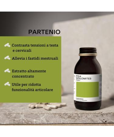 FD Polomites Partenio Dietary Supplement for Head and Cervial Tensions Menstrual Disturbances Highly Concentrated Extract 60 Cps. Vegetarian. - Buy Online on GoSupps.com