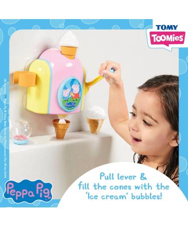 Peppa Pig Bubble Ice Cream Maker - Fun Bath Toy for Kids | TOMY Toomies Foam Cone Factory for 18 Months to 4 Year Old Boys & Girls - Buy Online on GoSupps.com
