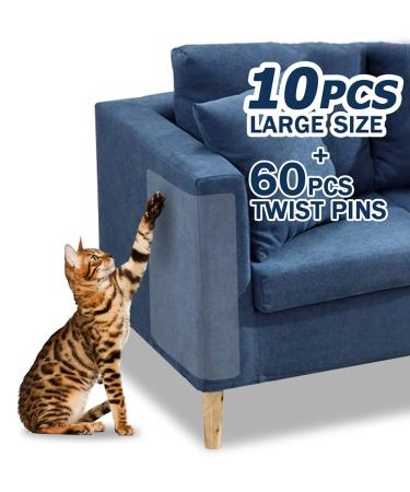 Pet Couch Protector, 10PACK Clear Pet Cat Dog Claw Guards Self-Adhesive Pads, Discreet Cat Scratch Furniture Protector Pad Deterrent,Cover to Protect The Upholstery, Door, Walls,Mattress,Car Seat 10PCS for fabric, leather, etc.(for all sofas)