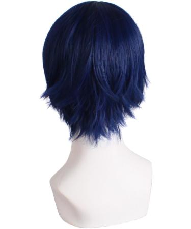 MapofBeauty Men's Short Straight Wig - Cosplay Costume Black/Blue - Buy Online on GoSupps.com