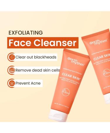 Earth Rhythm Exfoliating Face Cleanser with AHAs & BHAs Natural Vegan Friendly - 100 GM Style 1 - Buy Online on GoSupps.com