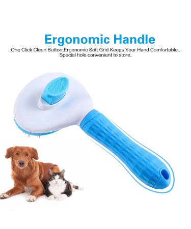 Self-Cleaning Cat Grooming Brush - Shedding & Mats Removal - Pet Slicker Brush for Dogs - Blue - Buy Online on GoSupps.com