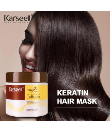 Karsell Hair Mask Collagen Treatment - Deep Repair Argan Oil Essence for All Hair Types 16.9oz (500ml) - Nourish & Revitalize Dry Damaged Hair - Buy Online on GoSupps.com