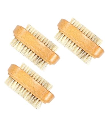 Lurrose 3st nail brush cleaning brush fingernail cleaner manic brush made of wood nail pedicure tool pedicure handbrush beech double-sided manicure tools
