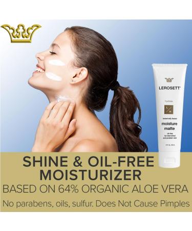 LEROSETT Oil-Free Moisturizer for Oily & Sensitive Skin Lightweight Matte Hydration Vegan Moisturizer Aloe-Based with Vit-B5 + 7 Soothing Herbals Non-comedogenic Fragrance Free - 3 oz 3 Fl Oz (Pack of 1) - Buy Online on GoSupps.com