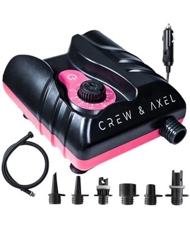 Crew & Axel Electric Paddle Board Pump  Electric Pump for SUP (16PSI, 12V) Portable High Pressure Air Compressor Pink
