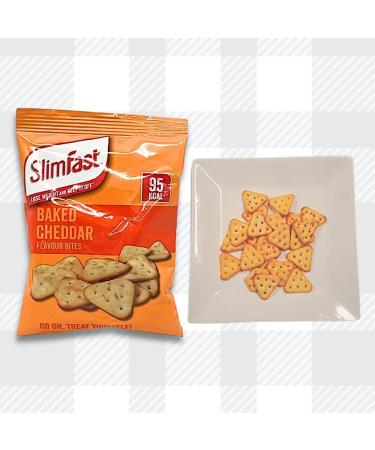 AETN Creations Low-Calorie Snack Pack of 30-15 Cheddar Bites 15 Sour Cream and Chive Flavoured Slim Fast Crisps plus AETN Fridge Magnet and Meal Planner - Buy Online on GoSupps.com