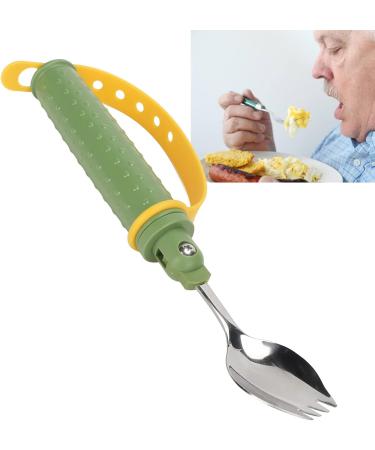 Premium Stainless Steel Eating Aids Spoon with Widening Handle Adjustable and Weighted Design Suitable for Hand Spasm Finger Deformation and Loss of Grip Strength - Buy Online on GoSupps.com