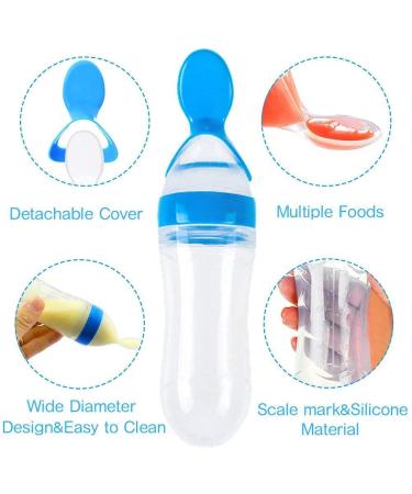 Baby Food Feeder Fresh Food - 2 Pack Fruit Feeder Pacifier Set | 6 Silicone Pacifiers | Baby Feeding Spoon | Teething Toy - Light Blue - Buy Online on GoSupps.com