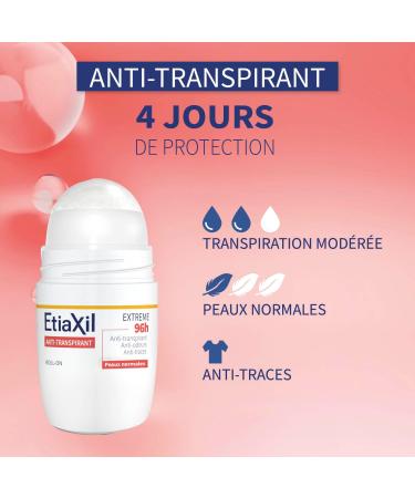 Etiaxil Etiaxil Antiperspirant Deodorant Armpits Extreme 96h Roll-on 2x50ml - Buy Online on GoSupps.com