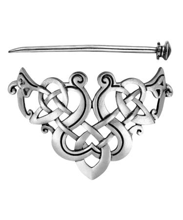 1Pc Viking Dragon Hair Hairpins Celtic Knot Hair Clips Vintage Silver Hair Clip for Ladies Women Girls