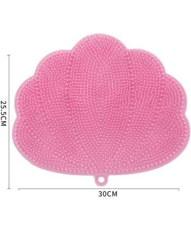 Elge Shower Foot Massager with Suction Cups | Wall-Mounted Back Scrubber | Durable Free-Handed Foot Scrubber Mat | Pink 30 x 25.5 cm - Shop Internationally! - Buy Online on GoSupps.com