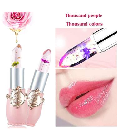 BINGBRUSH Color Changing Lipstick Set - Long Lasting Moisturizing Lip Care with Pink Crystal Flower Jelly - Korean Magic Lip Gloss for Women - 2pcs - Buy Online on GoSupps.com