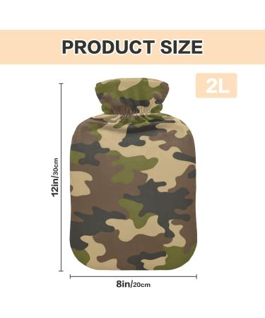 Modern Portable Camouflage Hot Water Bottle | 2L Keep Warm for Massage | Ideal for Teens & Kids - Buy Online on GoSupps.com