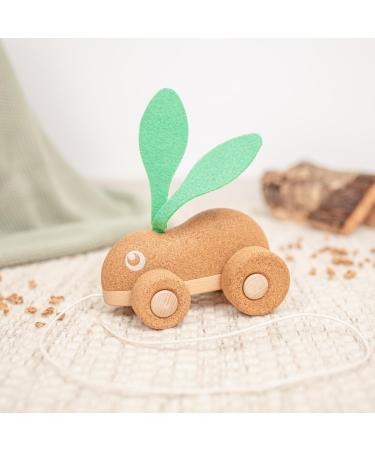 Korko Run Bunny Pull-Along Rabbit | Eco-Friendly Cork & Wood Toy for Toddlers | Enhances Fine Motor Skills & Coordination - Buy Online on GoSupps.com