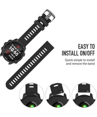 NotoCity 20mm Replacement Band for Garmin Forerunner 645/245 and Galaxy Watch 5/4 - Black - Buy Online on GoSupps.com