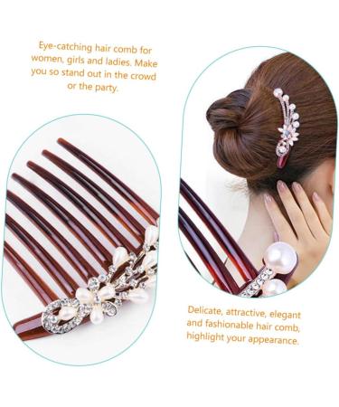 Beaupretty Seven- Hair Comb Bride Headpieces for Wedding Bride Hair Side Comb Bride Hair Accessories Wedding Hair Pearls Bridal Hair Comb Tiara Pearl Rhinestone Crystal Rhinestones - Buy Online on GoSupps.com