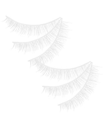 minkissy 3 Pairs Fake Eyelashes False Lashes Faux Eyelashes Lash Clusters Lash Extension Individual Lashes Cosmetic Lashes Color Lashes Fake Lashes White Extend Painted Chemical Fiber
