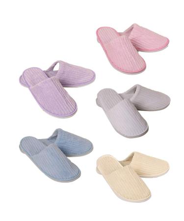 Zjone 5 pairs Guest shoes set disposable universal size slippers high quality anti -slip hotels lip coral fleece hotel swimming lip for party guest slipper (B: 5 pairs)