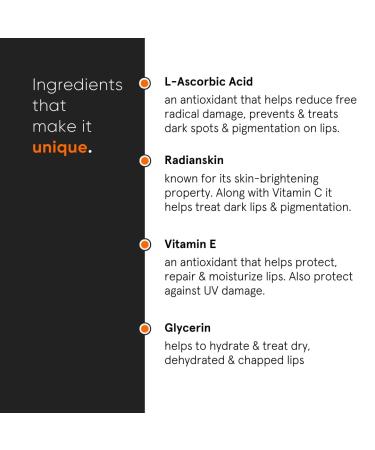 RadiantCare 8% L-Ascorbic Acid Lip Treatment Balm with Vitamin E for Dark Lips | 12 gm - Buy Online on GoSupps.com