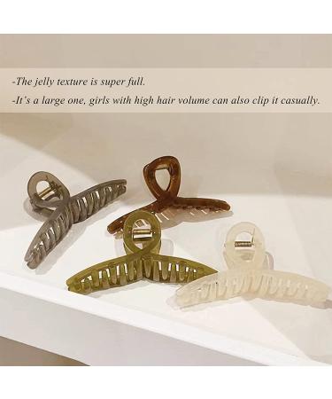 Large Butterfly Hair Claw Clips for Women - Set of 4 | Jelly Clip Hair Accessories for Long Thick Hair - Buy Online on GoSupps.com