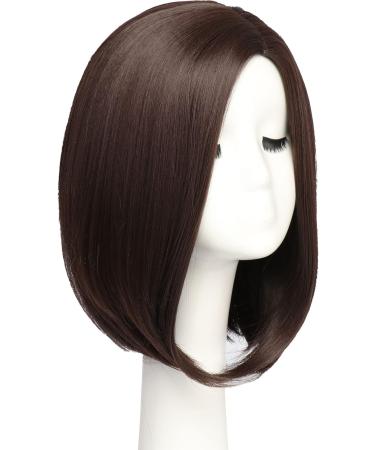Bestung Short Bob Brown Wig for Women - 12 Inch Neck Length Full Wig in Natural Honey Red Color with Wig Cap - Buy Online on GoSupps.com