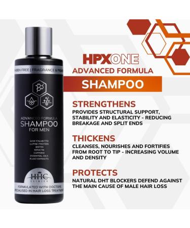 HPX ONE Anti Hair Loss Shampoo For Men - DHT Blockers with Saw Palmetto, Biotin, Keratin, Caffeine - Strengthen, Thicken & Protect - 250ml - Buy Online on GoSupps.com