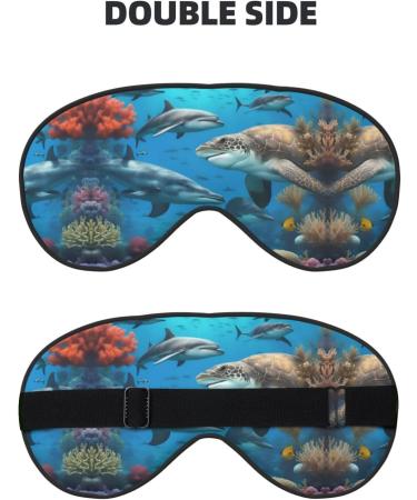 Dolphins Sea Turtle Shark Octopus Eye Mask - Ultra-Soft Light-Blocking for Comfort & Restful Sleep | International Shipping Available - Buy Online on GoSupps.com