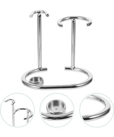 Heallily Razor Holder & Straight Shaver Stand - Steel Shaving Set Organizer for Men | Premium Alloy & Wooden Razor Stand - Buy Online on GoSupps.com