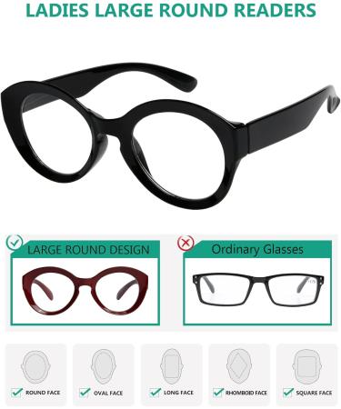 Shop Eyekepper 4-Pack Round Reading Glasses for Women | Stylish Large Frame +1.75 Diopters - International Shipping Available - Buy Online on GoSupps.com