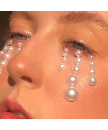 825Pcs Self Adhesive White Pearl Stickers for DIY Crafts & Beauty - Flat Back Gems for Makeup, Nail Art, and Home Decor - Buy Online on GoSupps.com