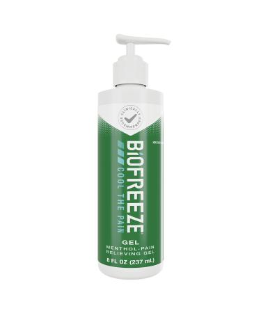 Biofreeze Pain Reliever Gel for Muscle Joint Arthritis & Back Pain Cooling Topical Analgesic NSAID Free Pain Relief 8 oz Bottle with Pump Original Green Formula 4% Menthol 8 oz. Pump