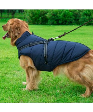 Buy Savlot Dog Jacket - Winter Vest for Pets Sleeveless Cotton Padded with Chest Strap - Dark Blue 5XL - Perfect for Skiing and Cold Weather - Buy Online on GoSupps.com