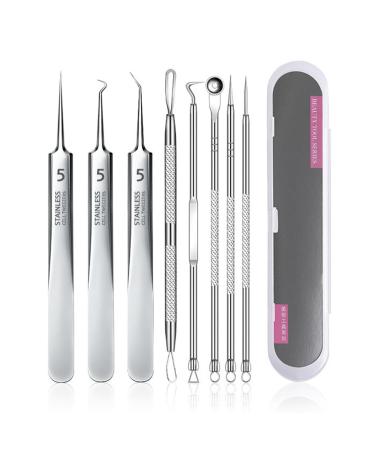 8 Pimple Popper Tools Curved Pimple Tweezers Blackhead Remover Tools Blackhead Remover Kit Curved Blackhead Remover Tweezers Blackhead Remover Comedone Extractor With Storage Box For Pimples
