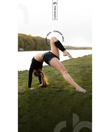 Copper Heal Calf Compression Sleeves - 1 Pair for Exercise & Muscle Strains - International Shipping Available - Buy Online on GoSupps.com