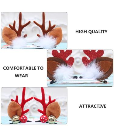 Holibanna 4 Couples Christmas Hair Clips - Reindeer Elk Moose Hair Accessories for Girls & Ladies - Buy Online on GoSupps.com