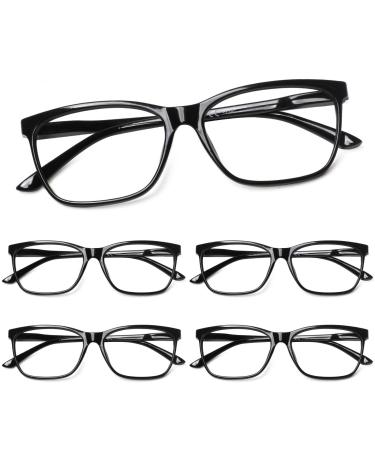 Cojwis 5 Pack women reading glasses Blue light filter glasses spring hinges Ultralight reading aid (5 black 3.50 multiplier_x) 5 black 3.5 x