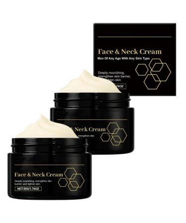 homomdy Set of 2 firming face creams for men anti-aging moisturizing cream to reduce wrinkles and fine lines natural soothing cream for sensitive and dry skin
