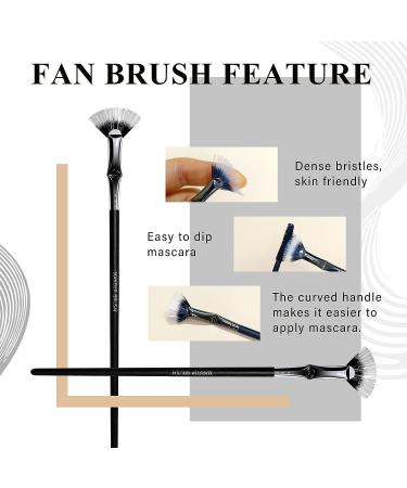 3Pcs Fan Mascara Brushes for Lashes & Eyebrows - Eyelash Clumping Wand Combo - Buy Online on GoSupps.com